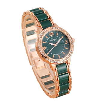 Νέο διασυνοριακό casual δαντέλα στρογγυλό διαμάντι γυναικείο χαλαζία ρολόι Maple Leaf σετ κοσμημάτων Dropshipping