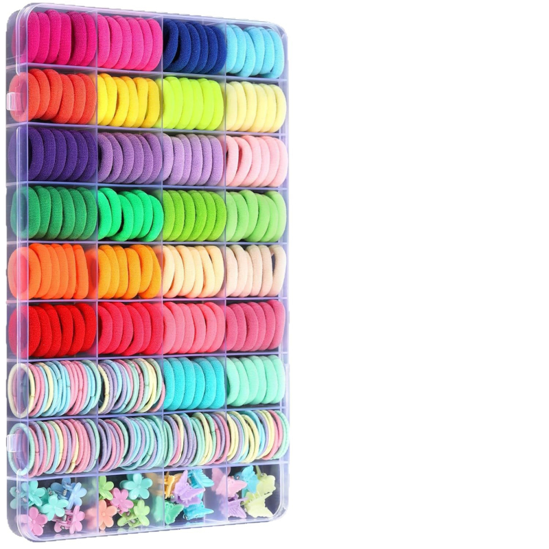 36 grotelių vaikiška plaukų juosta, smailios šukos, plaukų adatų rinkinys, saldainių spalvos rankšluosčio žiedas dėžutėje, mergaičių plaukų neplėšianti gumytė