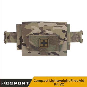 Trusă de prim ajutor Wosport, mică, ușoară și rapidă, tip camuflaj, V2 m, cu sistem montat, tip split, cu tragere orizontală și eliberare rapidă
