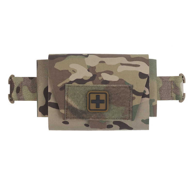 Trusă de prim ajutor Wosport, mică, ușoară și rapidă, tip camuflaj, V2 m, cu sistem montat, tip split, cu tragere orizontală și eliberare rapidă