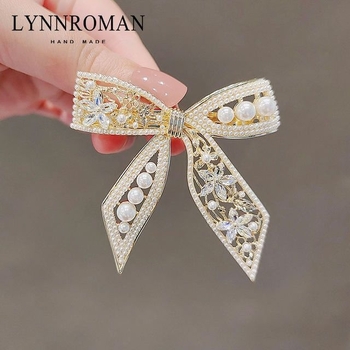 Κομψό κλιπ μαλλιών Lynnroman με φιόγκο, κλιπ για αφέλειες, πλαϊνό κλιπ, κλιπ για φουρκέτα, κλιπ για τη ρίζα των μαλλιών με άνοιξη