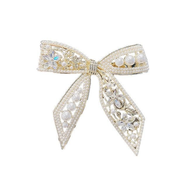 Κομψό κλιπ μαλλιών Lynnroman με φιόγκο, κλιπ για αφέλειες, πλαϊνό κλιπ, κλιπ για φουρκέτα, κλιπ για τη ρίζα των μαλλιών με άνοιξη