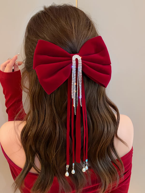 Mladenka zdravica Večernja haljina Crvena mašna Ukrašavanje za kosu Nakit Zaruke Vjenčanje Jednostavna i elegantna vrhunska ukosnica za kosu Veleprodaja