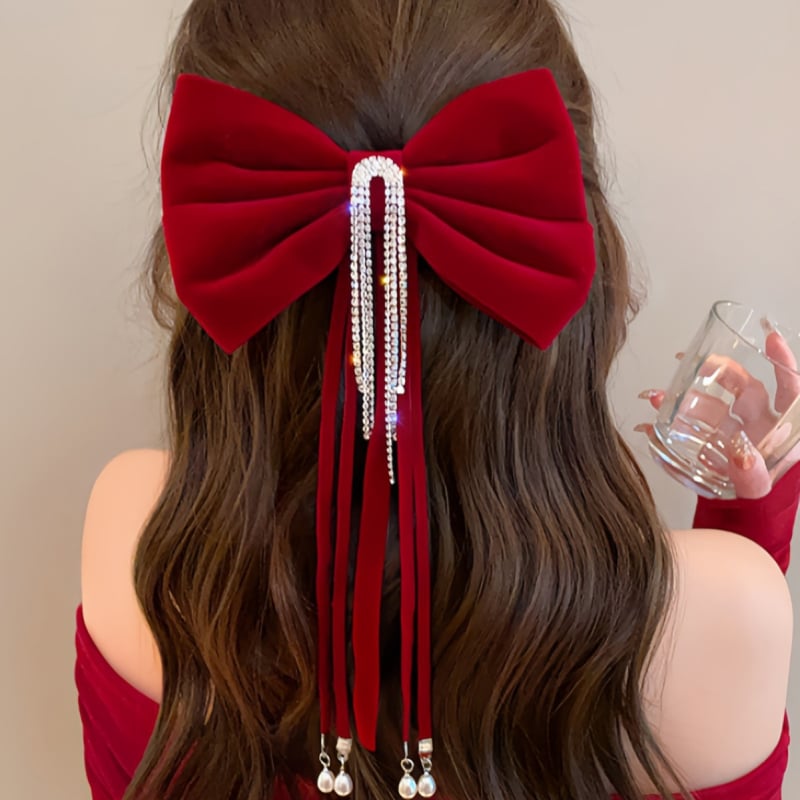 Mladenka zdravica Večernja haljina Crvena mašna Ukrašavanje za kosu Nakit Zaruke Vjenčanje Jednostavna i elegantna vrhunska ukosnica za kosu Veleprodaja