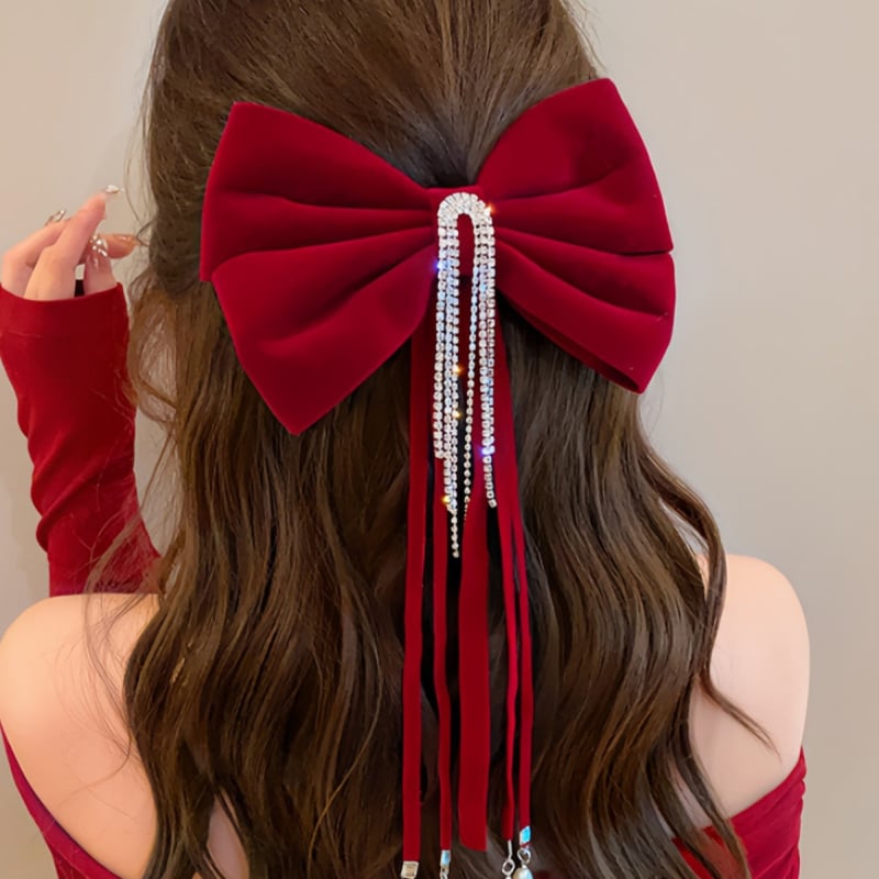 Mladenka zdravica Večernja haljina Crvena mašna Ukrašavanje za kosu Nakit Zaruke Vjenčanje Jednostavna i elegantna vrhunska ukosnica za kosu Veleprodaja