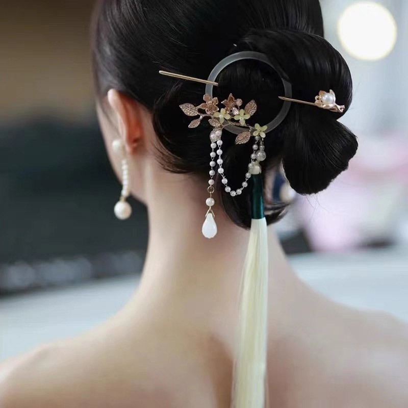 Antikvariniai plaukų žiedai, ilgi kutais, galiniai plaukų spaudimo žiedai, segtukai, Hanfu galvos apdangalai, paprasti, tingūs, retro stiliaus plaukų aksesuarai, draudžiami segtukai moterims.