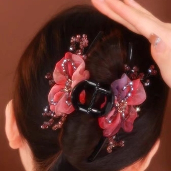 Φθινόπωρο και Χειμώνας Νέο TikTok Platinum Siya Ίδιο Στυλ Ύφασμα από Κράμα Ψευδαργύρου Αξεσουάρ Μαλλιών Ρετρό Προσομοίωση Πλέγμα Ηλίανθου Twist Clip