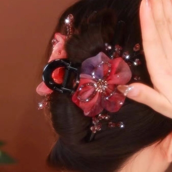 Φθινόπωρο και Χειμώνας Νέο TikTok Platinum Siya Ίδιο Στυλ Ύφασμα από Κράμα Ψευδαργύρου Αξεσουάρ Μαλλιών Ρετρό Προσομοίωση Πλέγμα Ηλίανθου Twist Clip