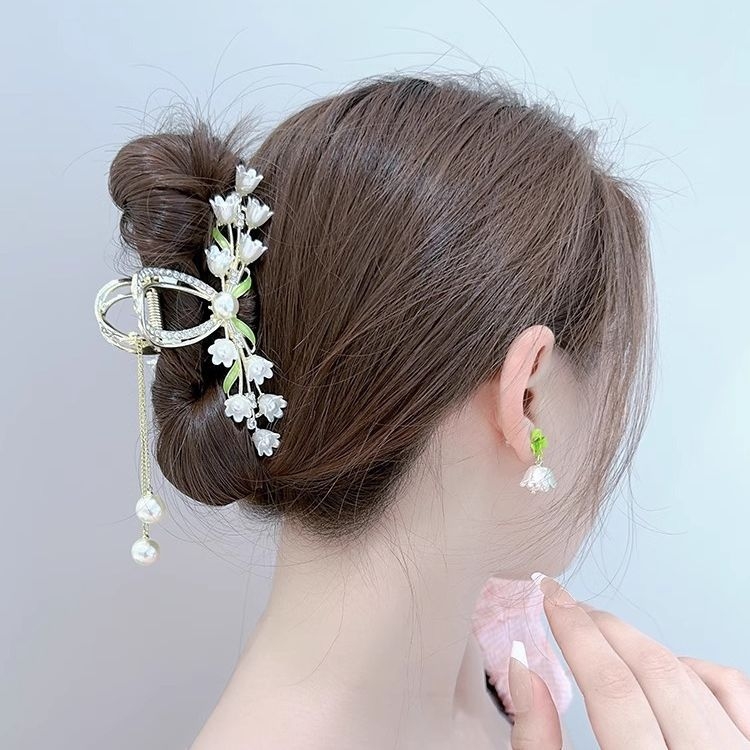Clemă elegantă cu ciucuri Suzuki Orchid Pearl pentru femei, 2023, cu design elegant, pentru păr, accesorii pentru păr