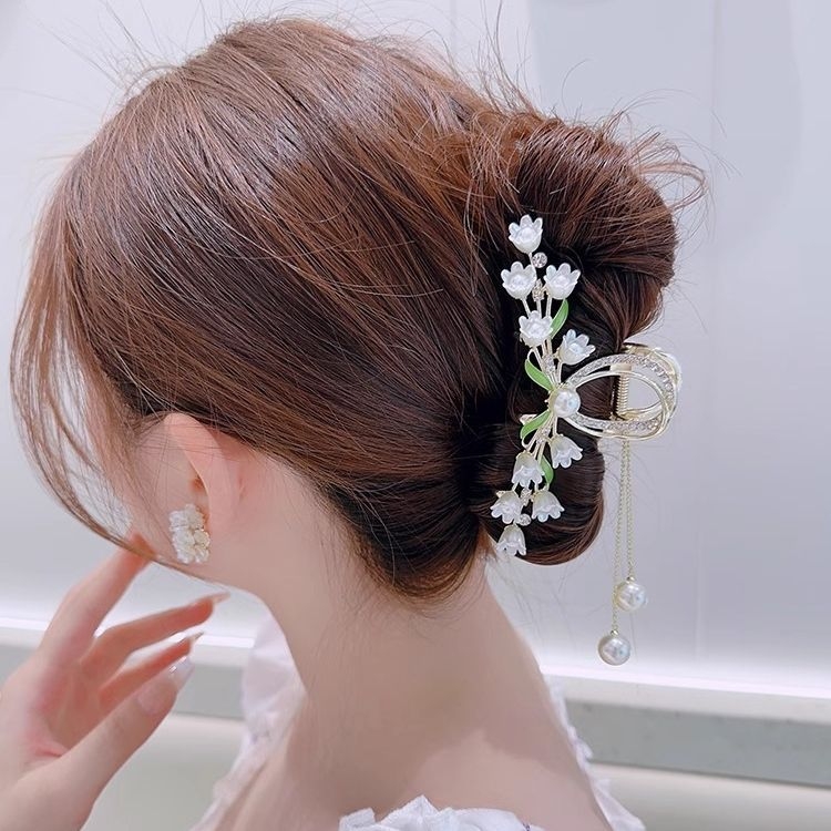 Clemă elegantă cu ciucuri Suzuki Orchid Pearl pentru femei, 2023, cu design elegant, pentru păr, accesorii pentru păr