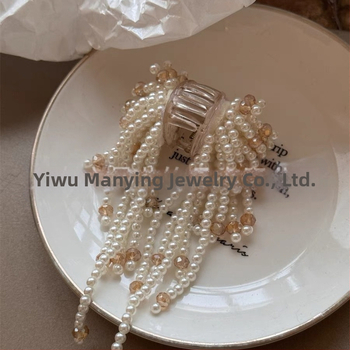 Κομψό γυναικείο κλιπ μαλλιών με χάντρες από μαργαριτάρι, μισό δέσιμο στο κεφάλι, κλιπ με ελατήριο, Advanced Sense Niche Design, μικρό κλιπ για το κεφάλι