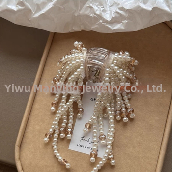 Κομψό γυναικείο κλιπ μαλλιών με χάντρες από μαργαριτάρι, μισό δέσιμο στο κεφάλι, κλιπ με ελατήριο, Advanced Sense Niche Design, μικρό κλιπ για το κεφάλι