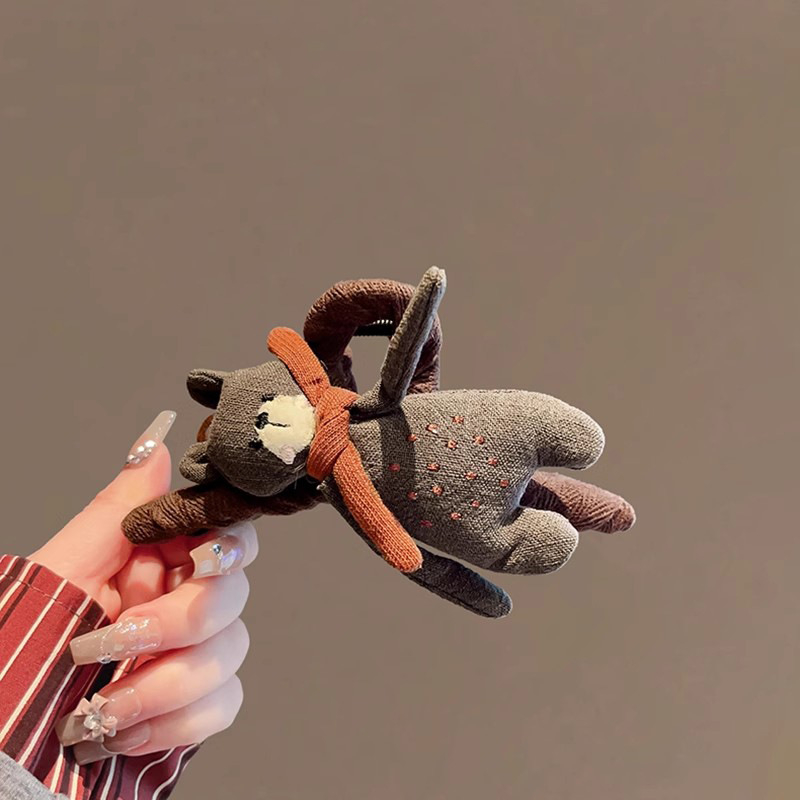 Japanska i korejska vrhunska kopča za medvjeđe hvatanje, ženska nova jesensko-zimska 2024. slatka djevojačka kopča za glavu s motivom morskog psa za stražnji dio glave, ukosnica za kosu