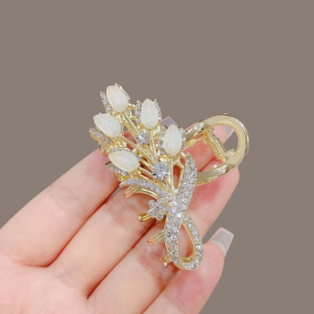 Κορεάτικου στιλ υψηλής ποιότητας με στρας και γλάσο, κλιπ για το πίσω μέρος της κεφαλής, μεσαίου μεγέθους κλιπ για το κεφάλι, μισό δέσιμο, κομψή φουρκέτα για γυναίκες