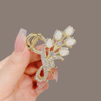 Κορεάτικου στιλ υψηλής ποιότητας με στρας και γλάσο, κλιπ για το πίσω μέρος της κεφαλής, μεσαίου μεγέθους κλιπ για το κεφάλι, μισό δέσιμο, κομψή φουρκέτα για γυναίκες