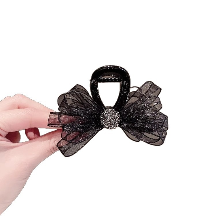 Agrafă de păr de înaltă calitate pentru femei cu volum mic de păr, păr legat pe jumătate, clemă cu fundă, agrafă mică pe ceafă, accesoriu de cap cu agrafă
