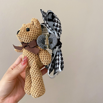 Κλιπ για το πίσω μέρος του κεφαλιού αρκούδας, χαριτωμένο κλιπ καρχαρία, κλιπ μαλλιών, μοντέρνο γυναικείο κλιπ μαλλιών με φιόγκο, μεγάλα αξεσουάρ μαλλιών