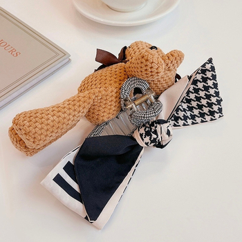 Κλιπ για το πίσω μέρος του κεφαλιού αρκούδας, χαριτωμένο κλιπ καρχαρία, κλιπ μαλλιών, μοντέρνο γυναικείο κλιπ μαλλιών με φιόγκο, μεγάλα αξεσουάρ μαλλιών