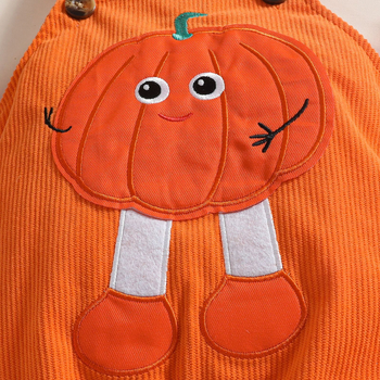 2025. aasta beebi halloweeni kombinesoon, beebitüdruku kõrvitsamustriga koomiksiga tikitud velvetist püksid, pikkade varrukatega rakmed