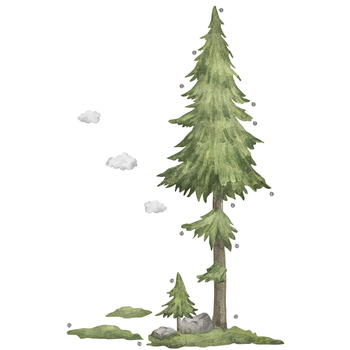 MS6305-ZY akvarellstiilis suured 215 cm kõrgused männipilvedega lastetoa seinakleebised elutoa tausta dekoratiivsed seinakleebised