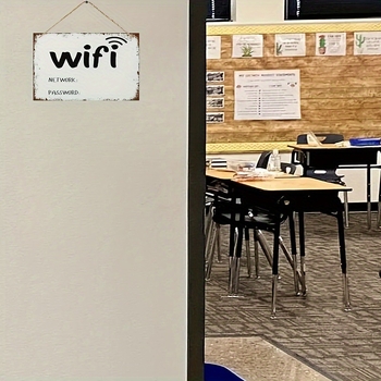 Διασυνοριακή νέα διακόσμηση σπιτιού temu σαλόνι υπνοδωμάτιο wifi δείκτης κωδικού πρόσβασης ξύλινο λογότυπο δημιουργική κάρτα διακόσμησης