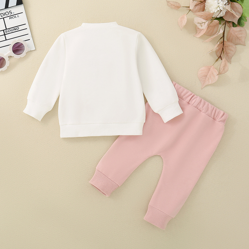 Rózsaszín, masnis, kétrészes, átlapolt kislány nadrág, YT2420