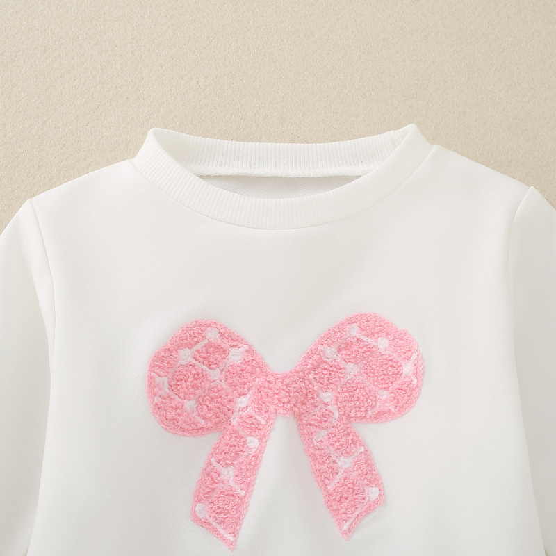 Rózsaszín, masnis, kétrészes, átlapolt kislány nadrág, YT2420