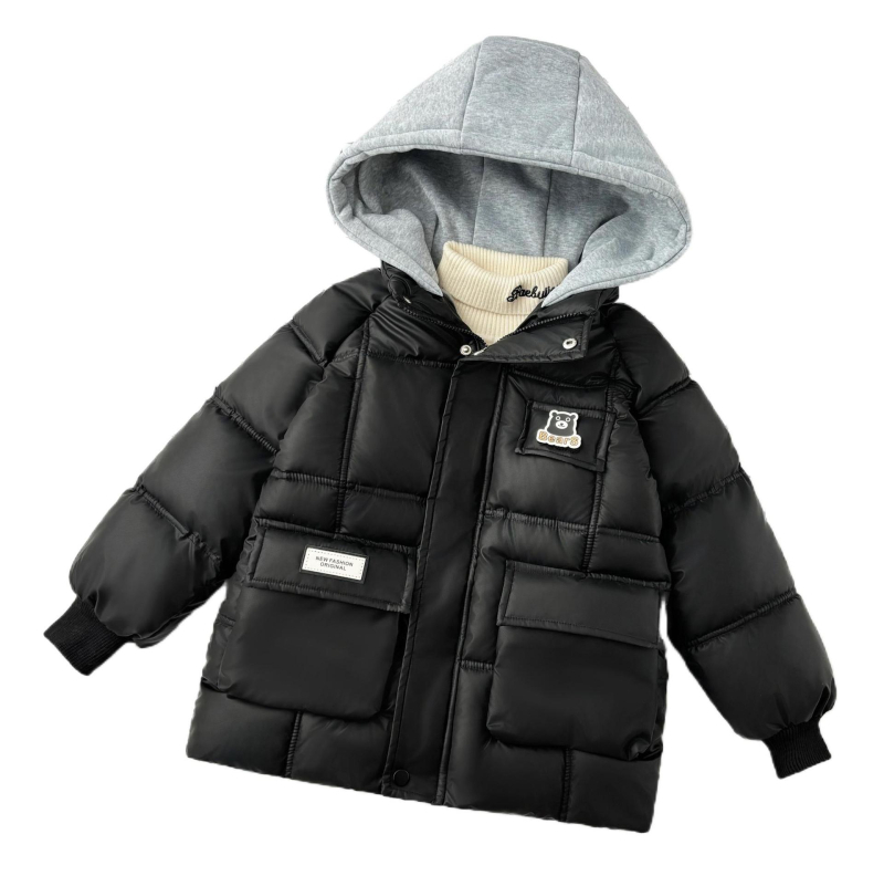 Djevojčicina jakna ravnog kroja s pamučnom podstavom, dječja zimska odjeća za 2025., elegantni zimski pamučni kaput za bebe, britanski stil