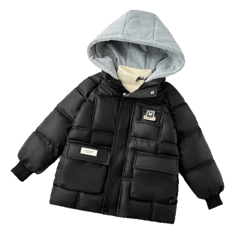 Djevojčicina jakna ravnog kroja s pamučnom podstavom, dječja zimska odjeća za 2025., elegantni zimski pamučni kaput za bebe, britanski stil