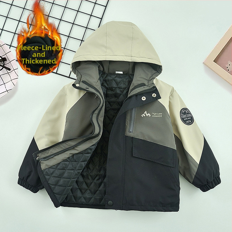 Dječja vanjska jakna za srednje i velike djece, jesenska i zimska zadebljana pamučna jakna, dječja vodootporna, vjetrootporna, moderna odjeća