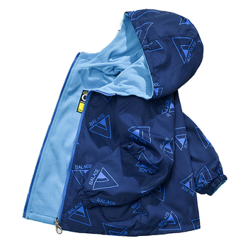 Φθινοπωρινό παλτό για αγόρια με επένδυση φλις, νέο μεγάλο παιδικό τοπ 2025, ανοιξιάτικο και φθινοπωρινό παλτό, διπλής όψης φλις μπουφάν