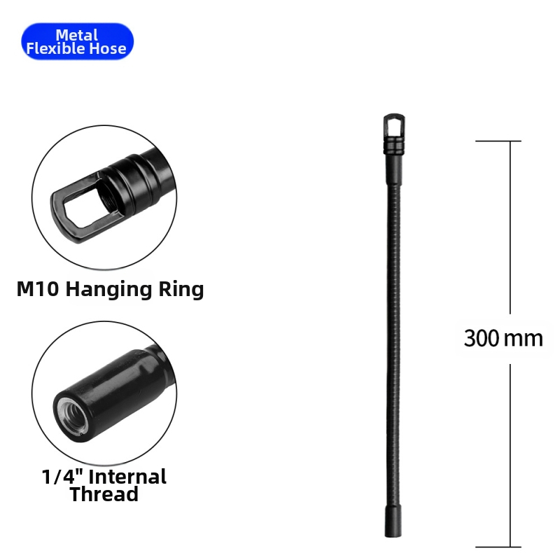 Držiak na mobilný telefón, tablet, mikrofón, husí krk, kovová hadica, univerzálny otočný M10, vonkajšie zuby, závesný krúžok na lampu