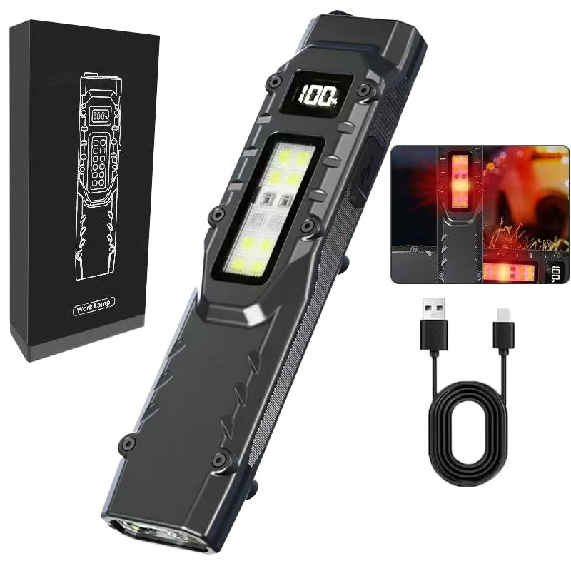 Naujas taktinis žibintuvėlis su juosmens segtuku, trijų šviesos šaltinių kempingo žibintuvėlis, savigynos mini itin plonas nešiojamas lauko žibintuvėlis