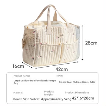 Нова чанта за мама в стил Ins, голям капацитет, бебешка чанта за излети, чанта за съхранение на пелени, многофункционална, през рамо