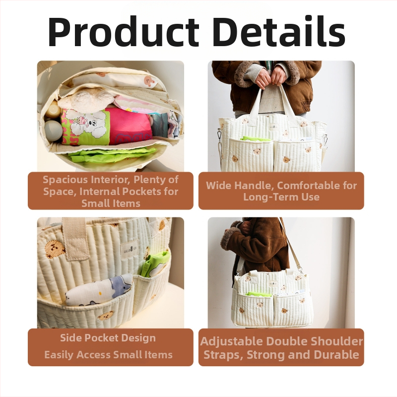 Нова чанта за мама в стил Ins, голям капацитет, бебешка чанта за излети, чанта за съхранение на пелени, многофункционална, през рамо