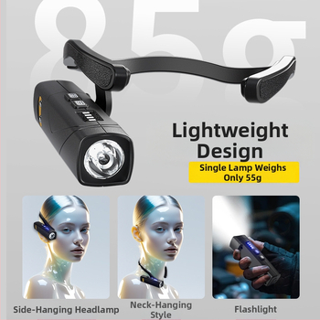 2025 m. itin ryškus, stipraus šviesos jutiklio priekinis žibintas, skirtas lauko naktinei žvejybai ir alpinizmui, daugiafunkcis, ant ausų kabantis, nuimamas LED žibintuvėlis