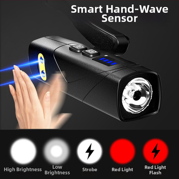 2025 m. itin ryškus, stipraus šviesos jutiklio priekinis žibintas, skirtas lauko naktinei žvejybai ir alpinizmui, daugiafunkcis, ant ausų kabantis, nuimamas LED žibintuvėlis