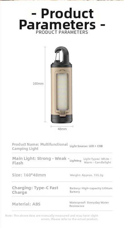 Õues telgivalgusti USB-laetav kokkupandav telgivalgusti Kaasaskantav telgivalgusti Hädaolukorra taskulamp Meeleoluvalgus