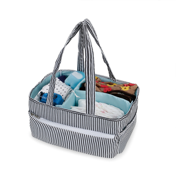 Μεγάλη ριγέ φορητή τσάντα αποθήκευσης μωρού, τσάντα μεταφοράς για μητέρα και μωρό