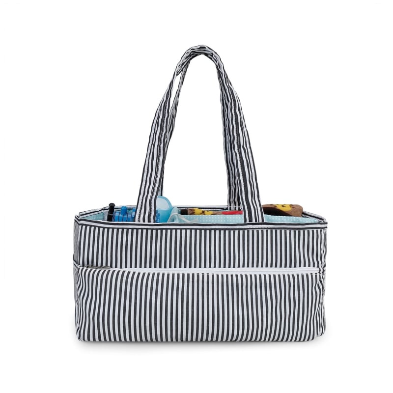 Csíkos nagyméretű hordozható babatároló táska anya és baba utazó elválasztó tárolótáska