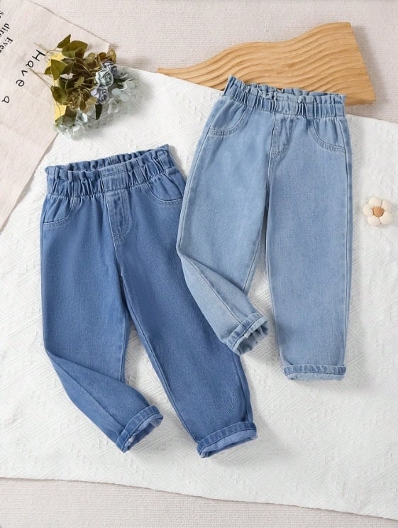 Nou-nouț copii moda primăvară pantaloni fete blugi Baby elegant Lejer casual dreaptă pantaloni