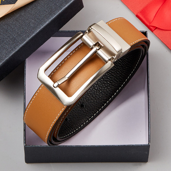 Ζώνη με αγκράφα με καρφίτσα, στρώση κεφαλής από δέρμα αγελάδας, νέα ανδρική casual επιχείρηση, δερμάτινη ζώνη Joker, διασυνοριακό εξωτερικό εμπόριο, ζώνη εργοστασίου