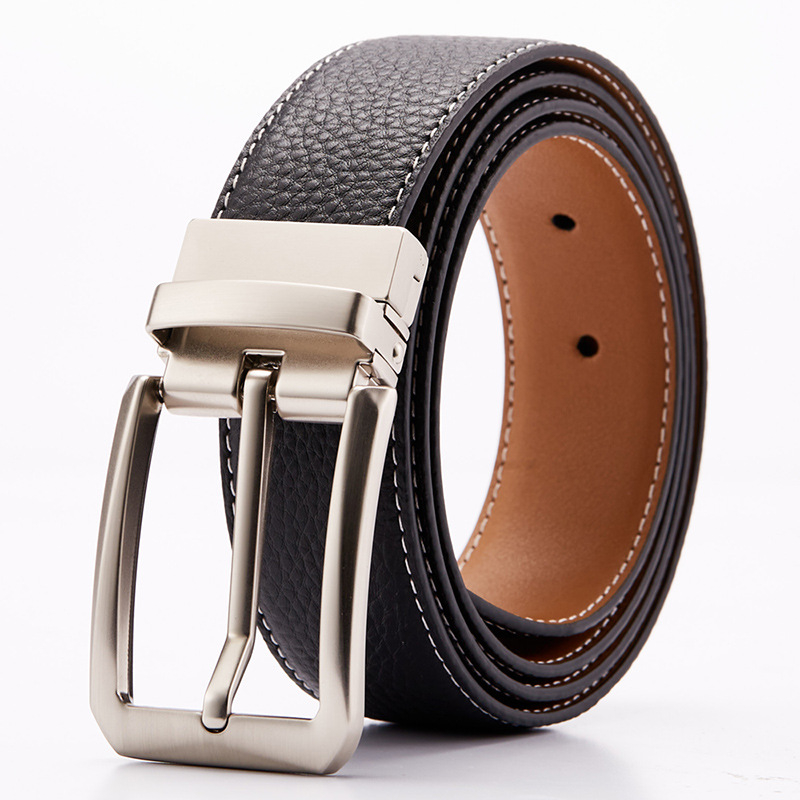 Ζώνη με αγκράφα με καρφίτσα, στρώση κεφαλής από δέρμα αγελάδας, νέα ανδρική casual επιχείρηση, δερμάτινη ζώνη Joker, διασυνοριακό εξωτερικό εμπόριο, ζώνη εργοστασίου