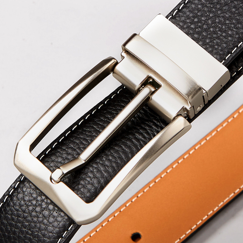 Ζώνη με αγκράφα με καρφίτσα, στρώση κεφαλής από δέρμα αγελάδας, νέα ανδρική casual επιχείρηση, δερμάτινη ζώνη Joker, διασυνοριακό εξωτερικό εμπόριο, ζώνη εργοστασίου