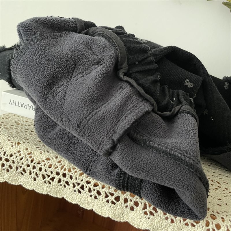 Stil coreean pentru fete, toamna și iarna, pentru copii, cu funde imprimate, dintr-o bucată, blugi de catifea, pantaloni drepți, 2024, noi