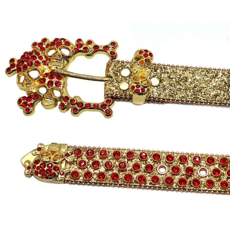 Arany hiphop európai és amerikai nagy koponya öv személyre szabott divatos nagykereskedelmi férfi divatos férfi farmer all-match kiváló minőségű öv