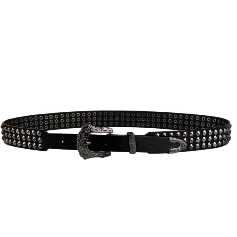 Guangzhou Strat Superior din piele de vacă din piele naturală curea pentru bărbați Punk Hardware Spike distinctiv la modă curea pentru bărbați stil hip-hop