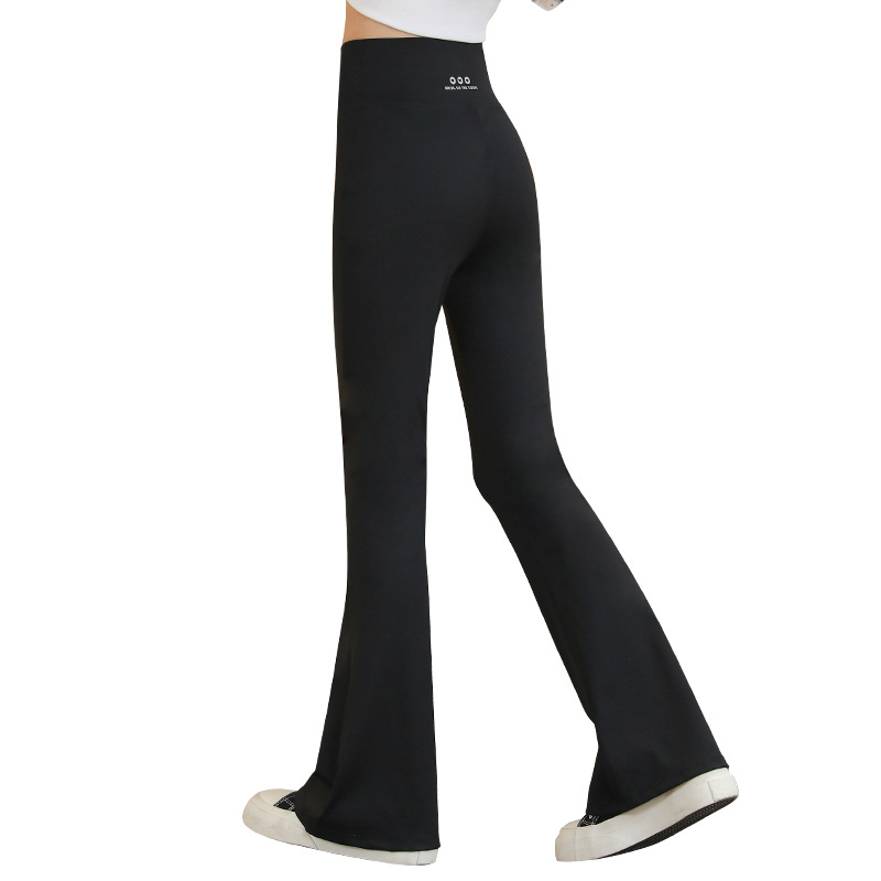 Pantaloni pentru fete, primăvara și toamna 2025, pantaloni de yoga pentru copii noi, primăvara și toamna, Weila Shark Pants, pantaloni negri la modă cu model trompetă pentru femei