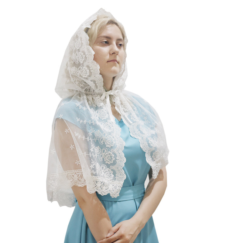 Amazon AliExpress трансграничен нов булчински дантелен шал Църковна молитва мрежеста декоративна кърпа за глава