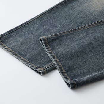 Пролетно-летни нови американски Cleanfit измити ретро винтидж дънки за мъже, прави широки панталони